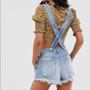 We the Free by Free People Denim Overall Shorts
